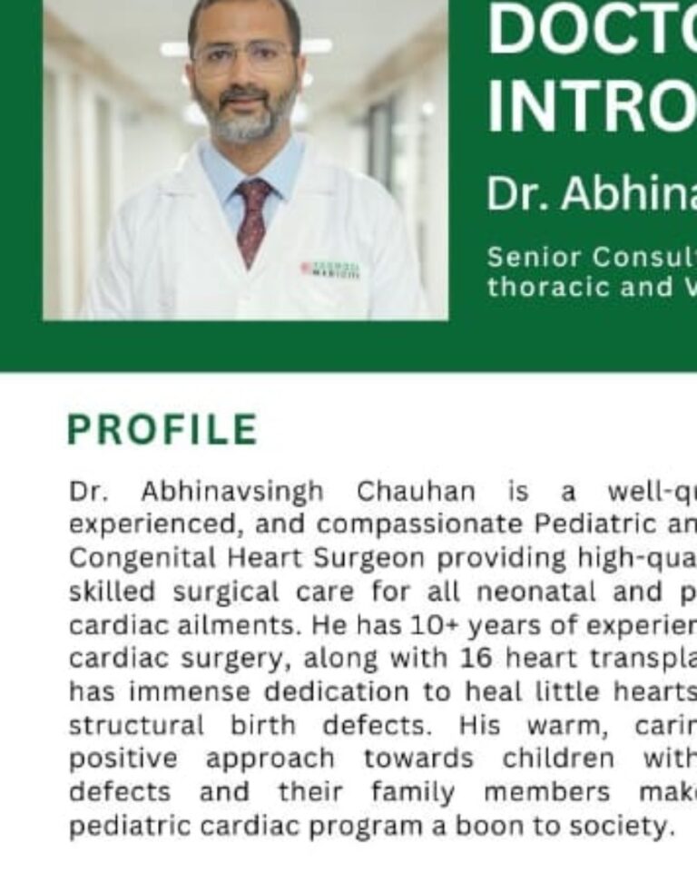 Dr Abhinavsingh Chauhan Pediatric Thoracic Surgeon