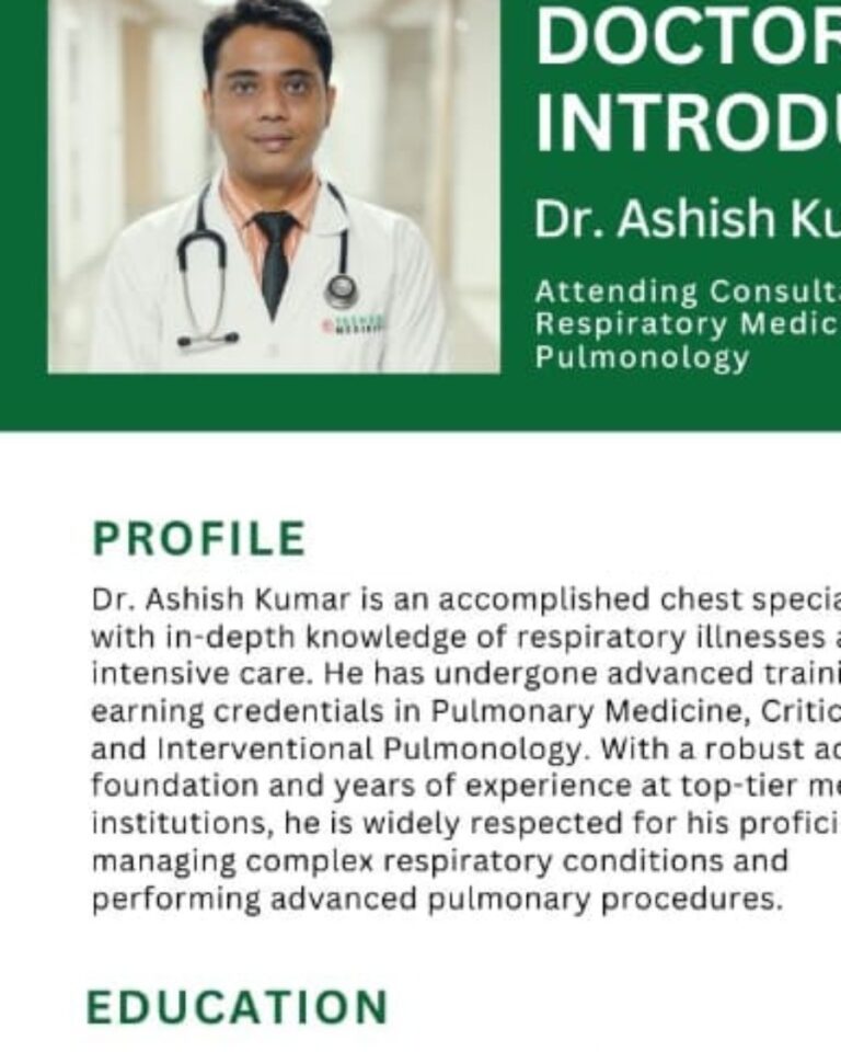 Dr Ashish Kumar Respiratory Medical Specialist
