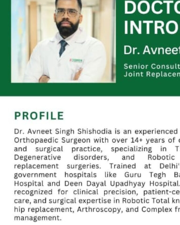 Dr Avneet Singh Shishodia Orthopaedic Surgeon