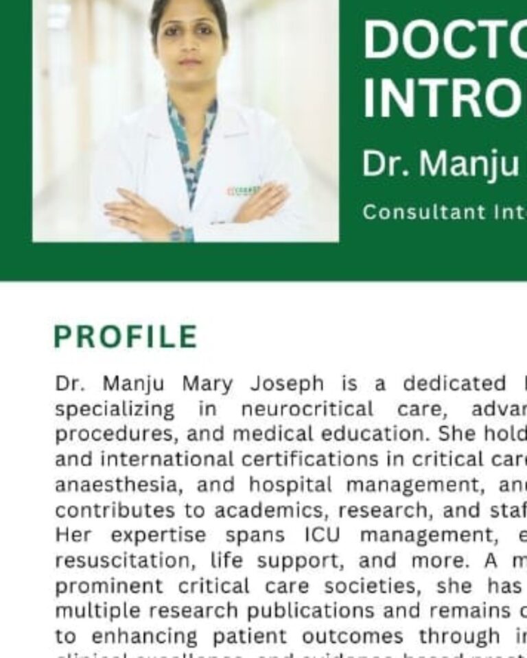 Dr Manju Mary Joseph Medical Specialist