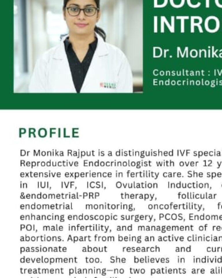 Dr Monika Rajput Ivf Reproductive Endocrinologist