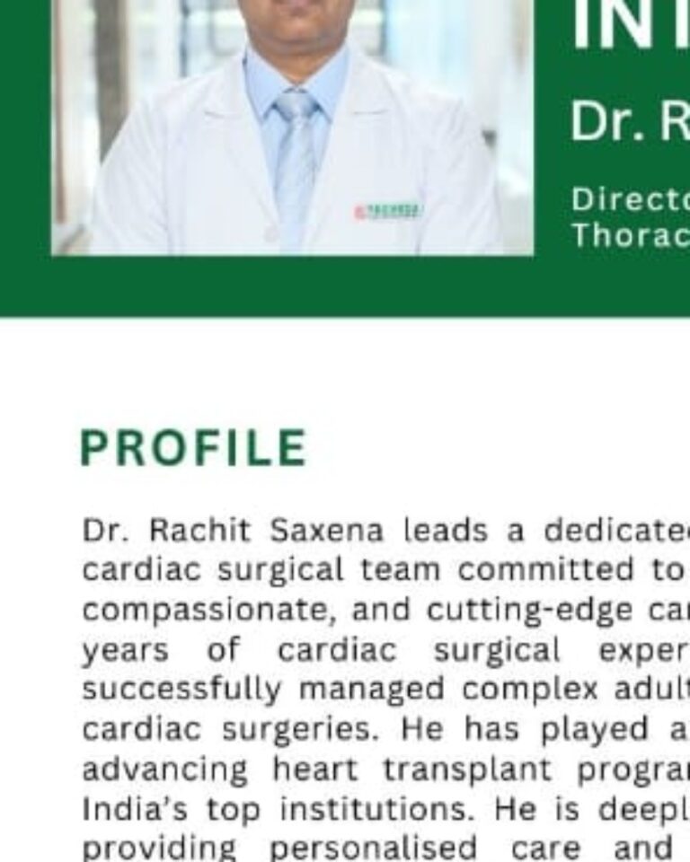 Dr Rachit Saxena Cardiac Surgeon