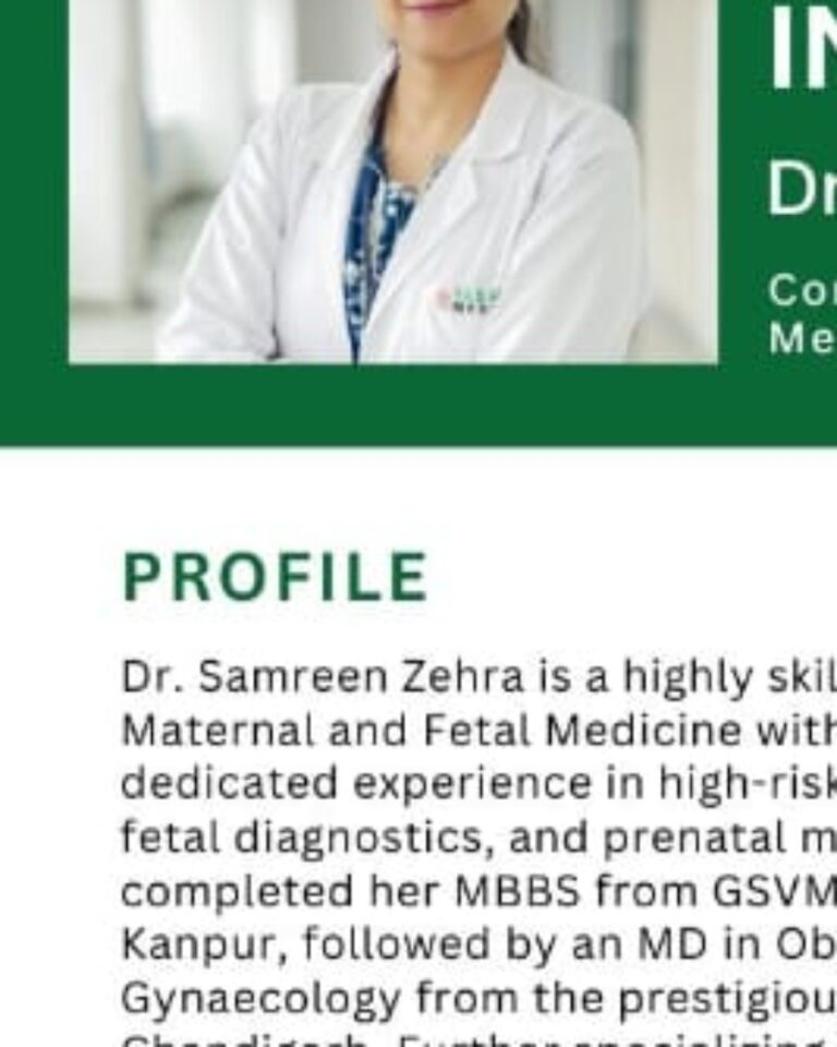 Dr Samreen Zehra Maternal Medical Specialist